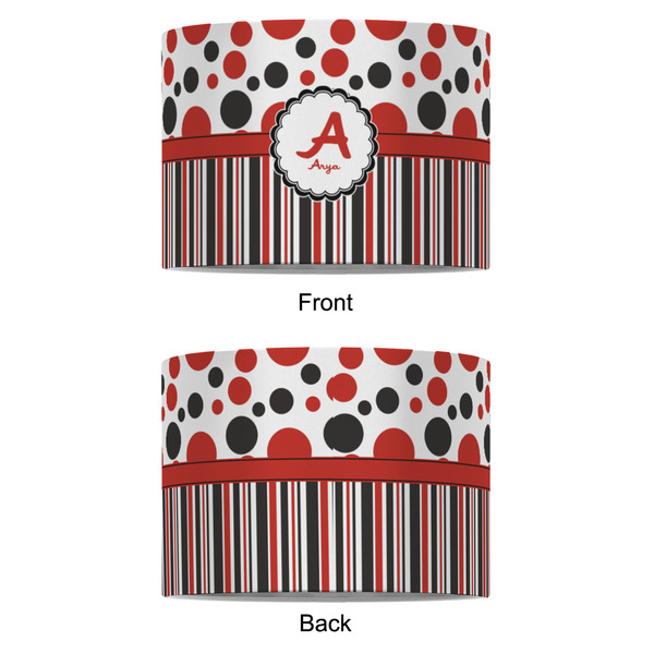 Red & Black Dots & Stripes 8" Drum Lampshade - APPROVAL (Fabric)