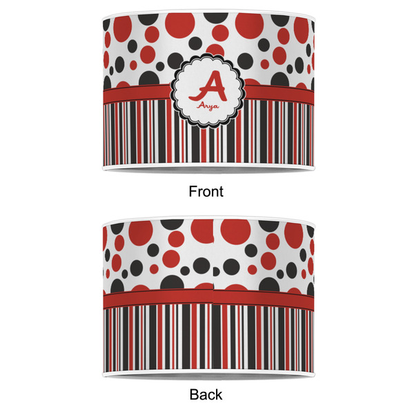 Red & Black Dots & Stripes 8" Drum Lampshade - APPROVAL (Poly Film)