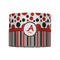 Red & Black Dots & Stripes 8" Drum Lampshade - FRONT (Fabric)