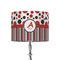 Red & Black Dots & Stripes 8" Drum Lampshade - ON STAND (Fabric)