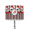 Red & Black Dots & Stripes 8" Drum Lampshade - ON STAND (Poly Film)