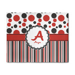 Red & Black Dots & Stripes 8' x 10' Indoor Area Rug (Personalized)