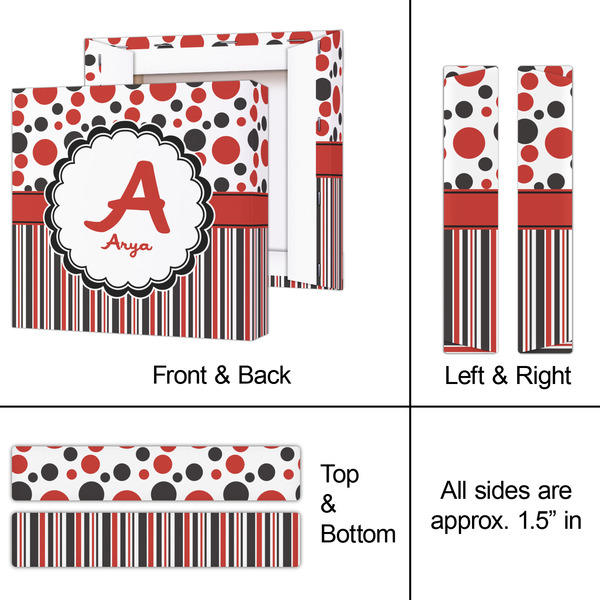 Red & Black Dots & Stripes 8x8 - Canvas Print - Approval