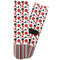 Red & Black Dots & Stripes Adult Crew Socks - Single Pair - Front and Back