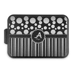 Red & Black Dots & Stripes Aluminum Baking Pan with Black Lid (Personalized)