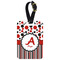 Red & Black Dots & Stripes Aluminum Luggage Tag (Personalized)