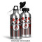 Red & Black Dots & Stripes Aluminum Water Bottle - Alternate lid options