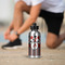 Red & Black Dots & Stripes Aluminum Water Bottle - Silver LIFESTYLE
