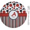 Red & Black Dots & Stripes Appetizer / Dessert Plate