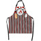Red & Black Dots & Stripes Apron With Pockets w/ Name and Initial