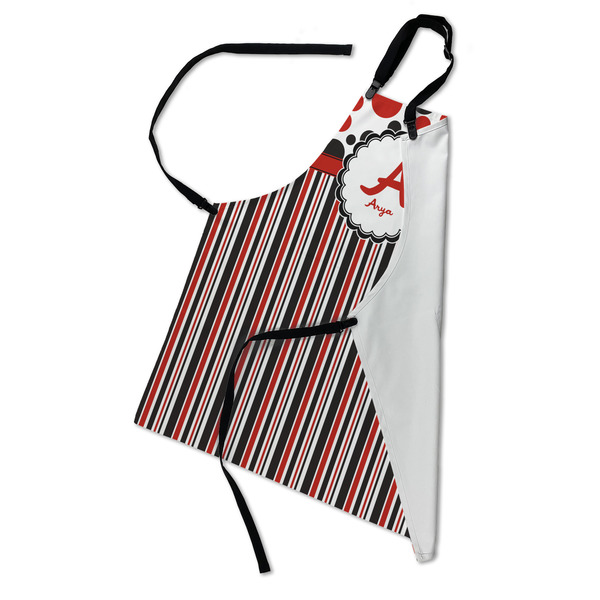 Red & Black Dots & Stripes Apron - Folded
