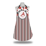 Red & Black Dots & Stripes Apron w/ Name and Initial