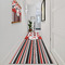 Red & Black Dots & Stripes Area Rug Sizes - In Context (vertical)