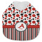 Red & Black Dots & Stripes Jersey Knit Baby Bib w/ Name and Initial