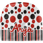 Red & Black Dots & Stripes Baby Hat (Beanie) (Personalized)