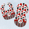 Red & Black Dots & Stripes Baby Minky Bib & New Burp Set