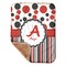 Red & Black Dots & Stripes Sherpa Baby Blanket - 30" x 40" w/ Name and Initial