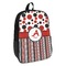 Red & Black Dots & Stripes Backpack - angled view