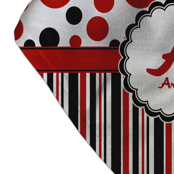 Red & Black Dots & Stripes Bandana Detail