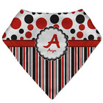 Red & Black Dots & Stripes Bandana Bib (Personalized)