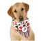 Red & Black Dots & Stripes Bandana - On Dog