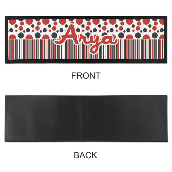 Red & Black Dots & Stripes Bar Mat - Large - APPROVAL
