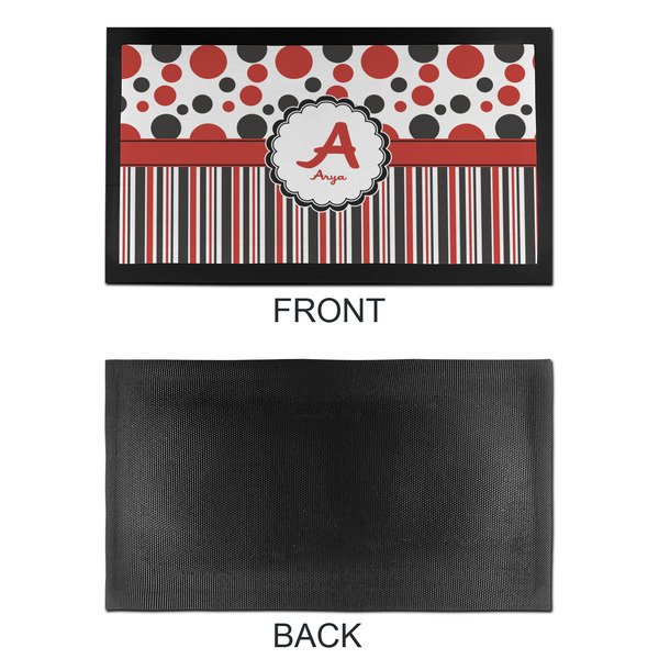 Red & Black Dots & Stripes Bar Mat - Small - APPROVAL