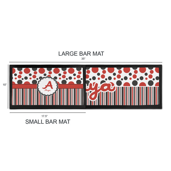 Red & Black Dots & Stripes Bar Mats - Sizing Chart