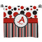 Red & Black Dots & Stripes Bath Towel (Personalized)