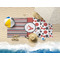 Red & Black Dots & Stripes Beach Towel Lifestyle