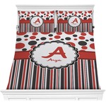 Red & Black Dots & Stripes Comforters (Personalized)