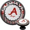 Red & Black Dots & Stripes Cabinet Knob (Black) (Personalized)