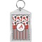Red & Black Dots & Stripes Bling Keychain (Personalized)