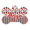Red & Black Dots & Stripes Bone Shaped Dog ID Tag - Large - Front