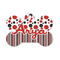 Red & Black Dots & Stripes Bone Shaped Dog ID Tag - Small (Personalized)
