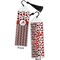 Red & Black Dots & Stripes Bookmark with tassel - Front and Back