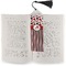 Red & Black Dots & Stripes Bookmark with tassel - In book