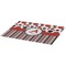 Red & Black Dots & Stripes Burlap Placemat (Angle View)