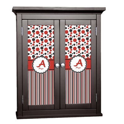 Red & Black Dots & Stripes Cabinet Decal - Medium (Personalized)