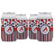 Red & Black Dots & Stripes Can Cooler (12 oz) - Set of 4 w/ Name and Initial