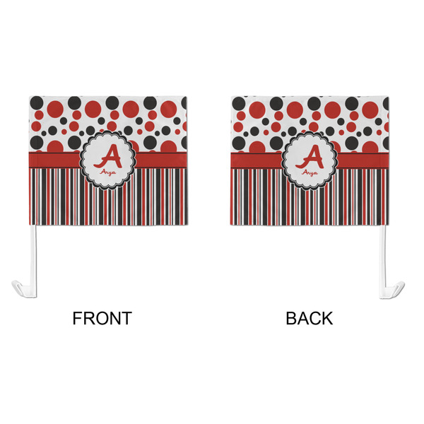 Red & Black Dots & Stripes Car Flag - Large - APPROVAL