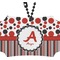 Red & Black Dots & Stripes Rear View Mirror Ornament (Personalized)