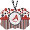 Red & Black Dots & Stripes Rear View Mirror Charm (Personalized)