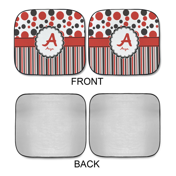 Red & Black Dots & Stripes Car Sun Shades - APPROVAL