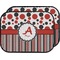Red & Black Dots & Stripes Car Floor Mats (Back Seat) (Personalized)