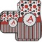 Red & Black Dots & Stripes Car Floor Mats Set - 2 Front & 2 Back (Personalized)
