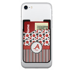 Red & Black Dots & Stripes 2-in-1 Cell Phone Credit Card Holder & Screen Cleaner (Personalized)