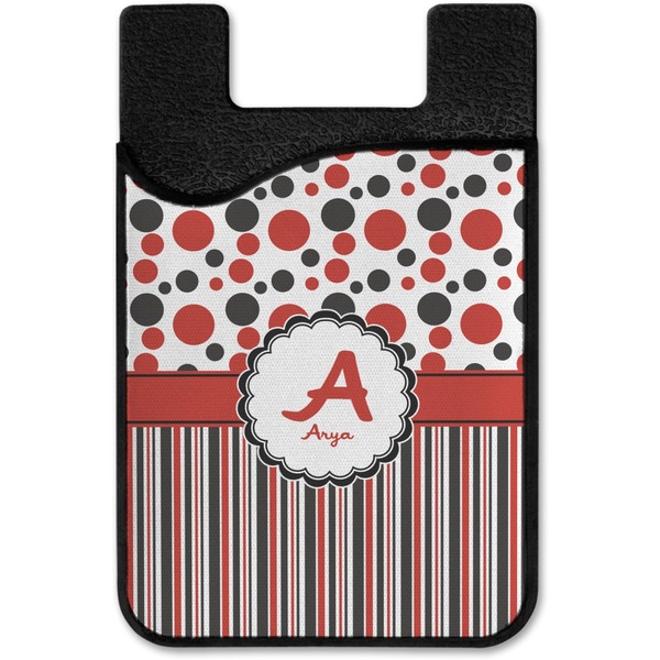 Red & Black Dots & Stripes Cell Phone Credit Card Holder