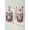 Red & Black Dots & Stripes Ceramic Bathroom Accessories - LIFESTYLE (toothbrush holder & soap dispenser)