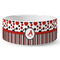 Red & Black Dots & Stripes Ceramic Dog Bowl - Medium - Front